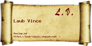 Laub Vince névjegykártya